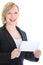 Businesswoman with bank envelope