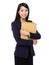 Businesswoman carry with folder