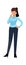 Businesswoman. Cartoon employee female character standing in suit, woman in business clothes, flat vector isolated