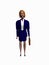 Businesswoman cartoon render over white.