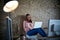 Businesswoman casual sitting at office with laptop