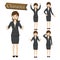 Businesswoman character set vector illustration