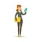 Businesswoman With Clipboard, Business Office Employee In Official Dress Code Clothing Busy At Work Smiling Cartoon