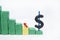 Businesswoman conceptual photo.  Graph made from Play Clay with dollar sign