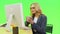 Businesswoman drinking coffee at desk