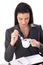 Businesswoman enjoying cappuccino