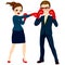 Businesswoman Fighting Against Businessman