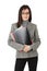 Businesswoman with file folders