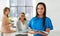 Businesswoman with folder at office