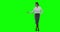 Businesswoman gesturing on green screen