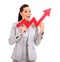 Businesswoman growth arrow