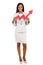 Businesswoman with growth arrow