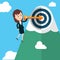 Businesswoman hold arrow and shoot to the goal