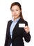 Businesswoman hold with name card