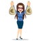 Businesswoman Holding Euro Money Bags
