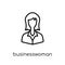 Businesswoman icon. Trendy modern flat linear vector Businesswoman icon on white background from thin line Business and
