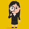 Businesswoman inspect with a magnifying glass vector