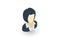 Businesswoman, lady avatar, business isometric flat icon. 3d vector