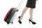 Businesswoman legs with a suitcase