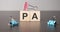 Businesswoman made word pa with wood building blocks