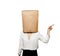 Businesswoman with paper bag