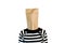 Businesswoman with paper bag in head