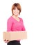 Businesswoman with parcel