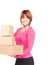 Businesswoman with parcels