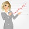 Businesswoman pointing at growth graph