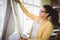 Businesswoman preparing board for presentation in creative office