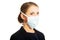 Businesswoman with protecting mask