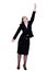 Businesswoman reaching up