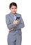 Businesswoman read text message on cellphone