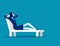 Businesswoman relaxing on chair. Concept business vector illustration.