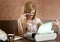 Businesswoman retro secretary office vintage