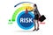 Businesswoman in risk metering and management concept