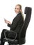 Businesswoman seated on a chair