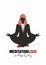 Businesswoman silhouette doing meditation.