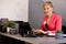 Businesswoman sitting at desk