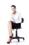 Businesswoman sitting on ofice chair