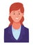 Businesswoman smiling profile cartoon