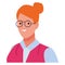 Businesswoman smiling profile cartoon