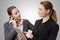 Businesswoman with tablet and phone