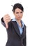 Businesswoman with thumb down