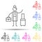Businesswoman, trip, suitcase multi color set icon. Simple thin line, outline of travel icons for ui and ux, website or mobile