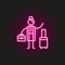 Businesswoman, trip, suitcase neon style icon. Simple thin line, outline vector of travel icons for ui and ux, website or mobile