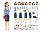 Businesswoman - vector cartoon people character constructor