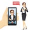 Businesswoman video chat