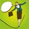 Businesswoman walk on tight rope