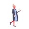 Businesswoman wearing coat pointing hand gesture business woman holding smartphone full length female cartoon character